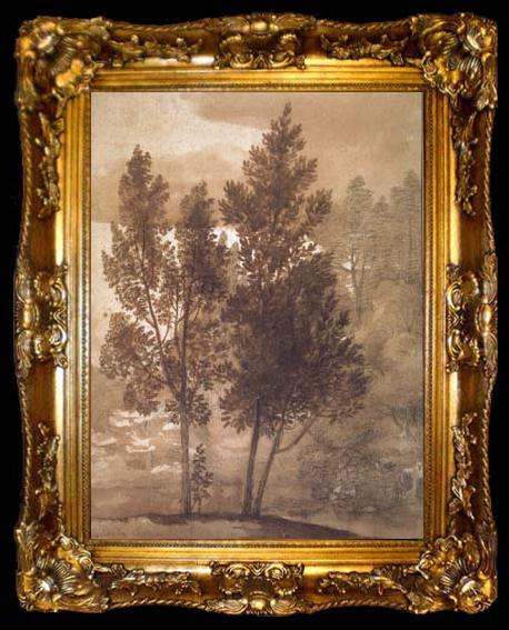framed  Claude Lorrain Trees (mk17), ta009-2